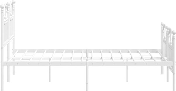 VidaXL Kovový rám postele s hlavovým a nožním čelem 120 x 200 cm [353455] Barva: Bílá