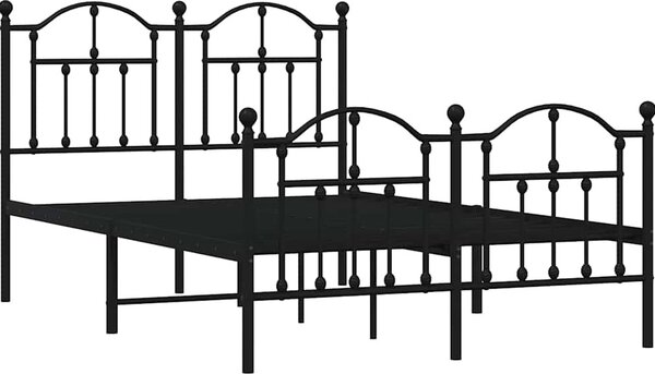 VidaXL Kovový rám postele s hlavovým a nožním čelem 120 x 200 cm [353455] Barva: Bílá