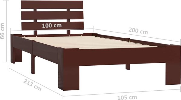 VidaXL Rám postele masivní borové dřevo 100 x 200 cm [283155] Barva: medová hnědá