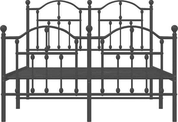VidaXL Kovový rám postele s hlavovým a nožním čelem 120 x 200 cm [353455] Barva: Bílá
