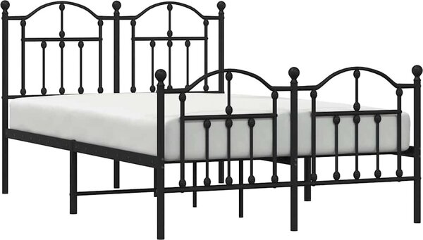 VidaXL Kovový rám postele s hlavovým a nožním čelem 120 x 200 cm [353455] Barva: Bílá