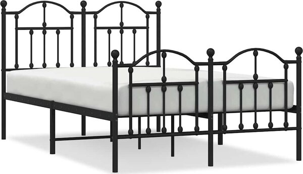 VidaXL Kovový rám postele s hlavovým a nožním čelem 120 x 200 cm [353455] Barva: Bílá