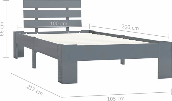VidaXL Rám postele masivní borové dřevo 100 x 200 cm [283155] Barva: tmavě hnědá