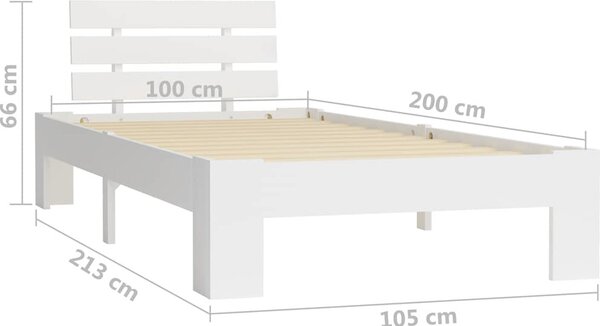 VidaXL Rám postele masivní borové dřevo 100 x 200 cm [283155] Barva: medová hnědá