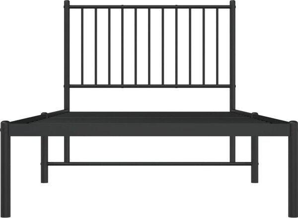VidaXL Kovový rám postele s čelem 90 x 200 cm [350924] Barva: Černá