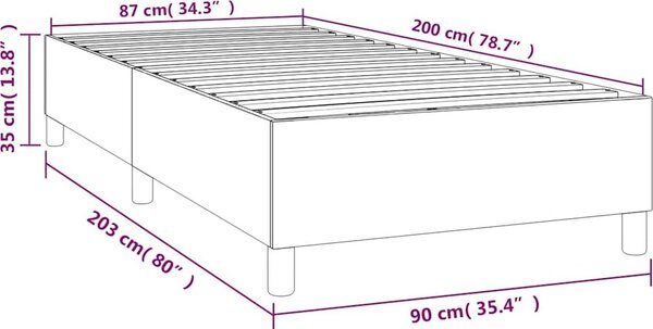 VidaXL Rám postele s boxspringem 90 x 200 cm samet [3121100] Barva: světle šedá