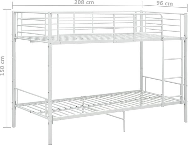 VidaXL Poschoďová postel kov 90 x 200 cm [287910] Barva: Černá