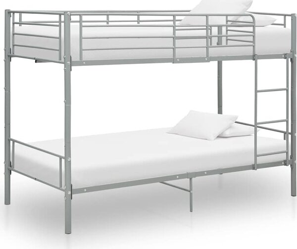 VidaXL Poschoďová postel kov 90 x 200 cm [287910] Barva: Černá