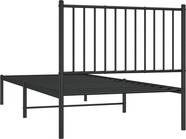 VidaXL Kovový rám postele s čelem 90 x 200 cm [350924] Barva: Černá