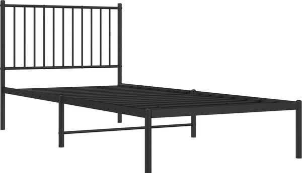 VidaXL Kovový rám postele s čelem 90 x 200 cm [350924] Barva: Černá