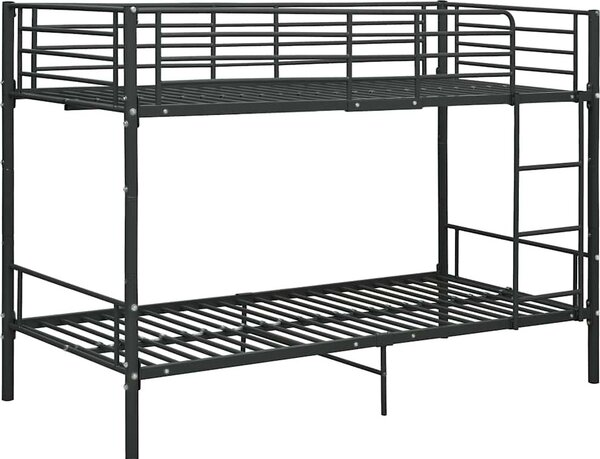 VidaXL Poschoďová postel kov 90 x 200 cm [287910] Barva: Černá