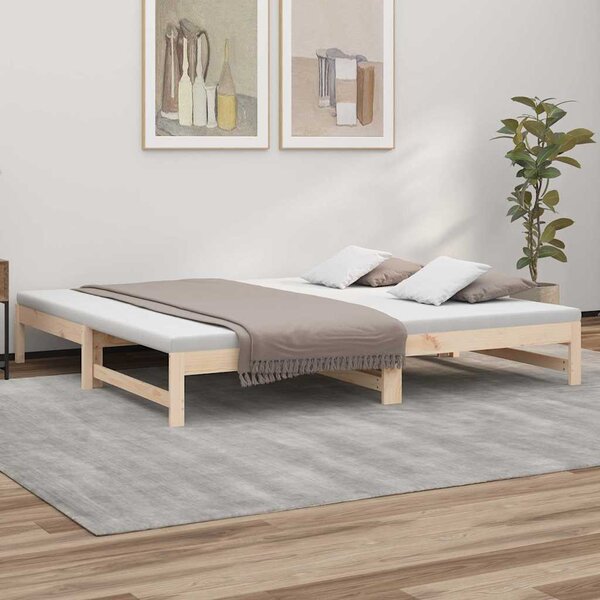 VidaXL Výsuvná postel 2x (80 x 200) cm masivní borovice [823410] Barva: Přírodní
