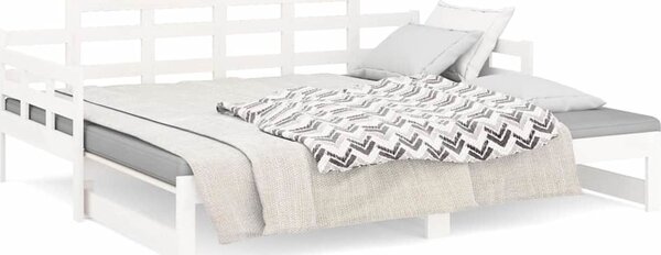 VidaXL Výsuvná postel masivní borovice 2x (80 x 200) cm [820350] Barva: Bílá