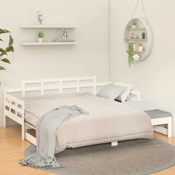 VidaXL Výsuvná postel masivní borovice 2x (80 x 200) cm [820350] Barva: Bílá