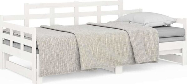 VidaXL Výsuvná postel masivní borovice 2x (80 x 200) cm [820350] Barva: Bílá