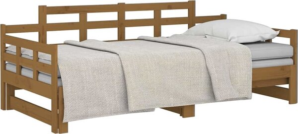 VidaXL Výsuvná postel masivní borovice 2x (80 x 200) cm [820350] Barva: Bílá