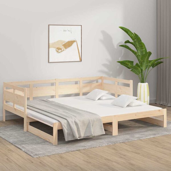 VidaXL Výsuvná postel masivní borovice 2x (90 x 190) cm [820325] Barva: Černá