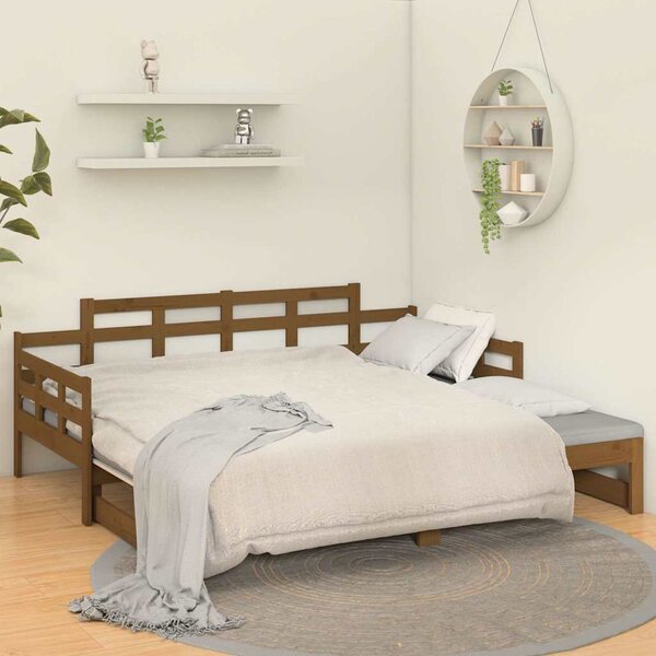 VidaXL Výsuvná postel masivní borovice 2x (80 x 200) cm [820350] Barva: Bílá