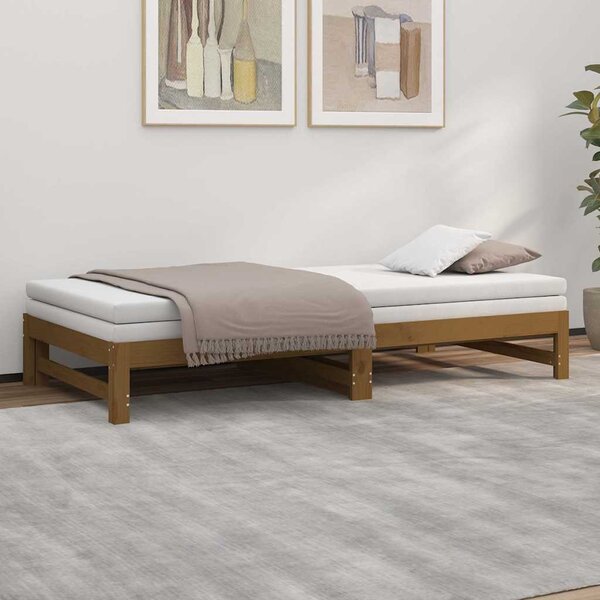 VidaXL Výsuvná postel 2x (80 x 200) cm masivní borovice [823410] Barva: Přírodní