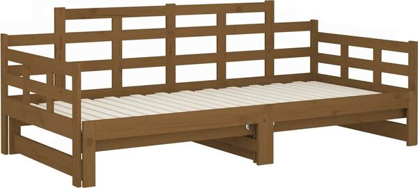 VidaXL Výsuvná postel masivní borovice 2x (80 x 200) cm [820350] Barva: Bílá