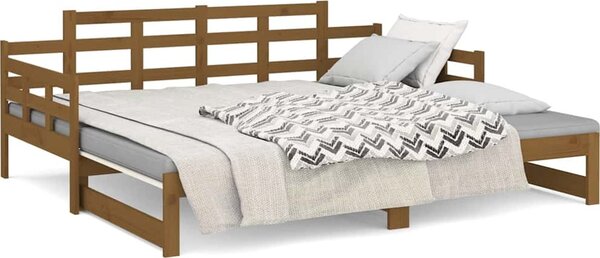 VidaXL Výsuvná postel masivní borovice 2x (80 x 200) cm [820350] Barva: Bílá