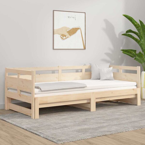 VidaXL Výsuvná postel masivní borovice 2x (90 x 190) cm [820325] Barva: Černá