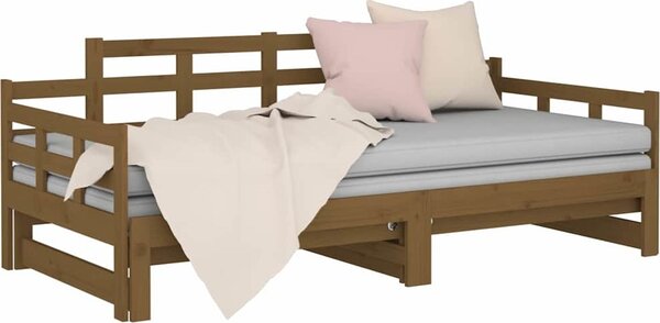 VidaXL Výsuvná postel masivní borovice 2x (80 x 200) cm [820350] Barva: Bílá