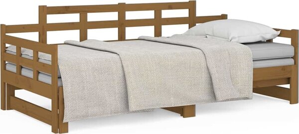 VidaXL Výsuvná postel masivní borovice 2x (80 x 200) cm [820350] Barva: Bílá