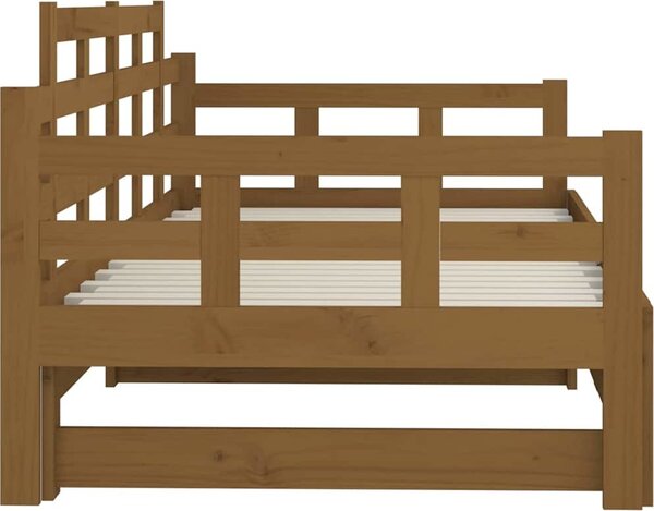 VidaXL Výsuvná postel masivní borovice 2x (80 x 200) cm [820350] Barva: Bílá