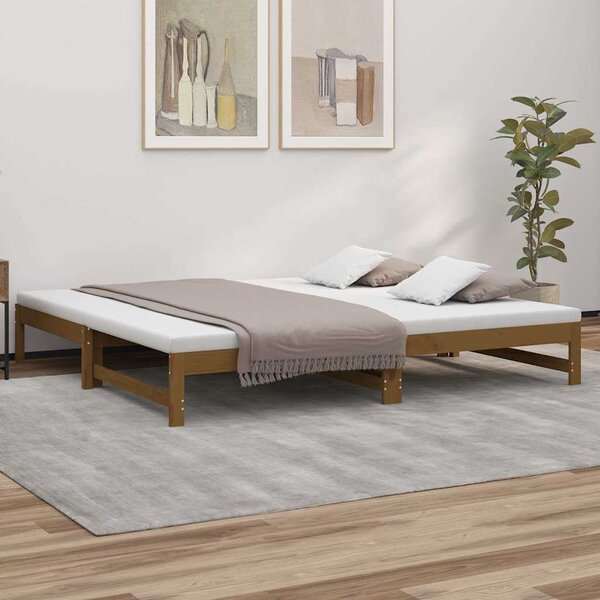 VidaXL Výsuvná postel 2x (80 x 200) cm masivní borovice [823410] Barva: Přírodní
