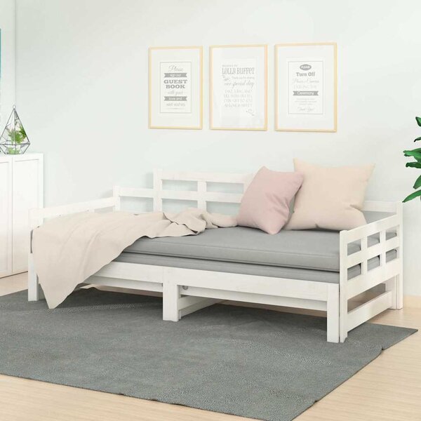 VidaXL Výsuvná postel masivní borovice 2x (80 x 200) cm [820350] Barva: Bílá