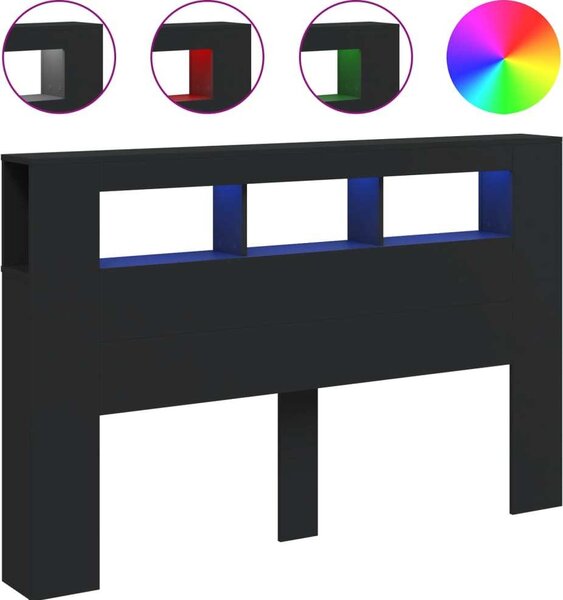 VidaXL Čelo postele s LED 160x18,5x103,5 cm kompozitní dřevo [837352] Barva: dub artisan