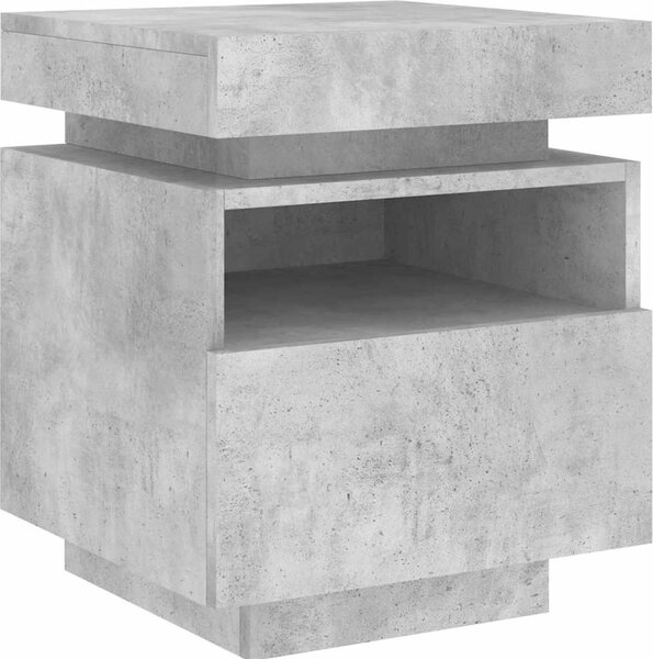 VidaXL Noční stolek s LED osvětlením 40 x 39 x 48,5 cm [836794] Barva: Betonová šedá
