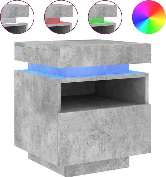 VidaXL Noční stolky s LED osvětlením 2 ks 40x39x48,5 cm [836785] Barva: Černá