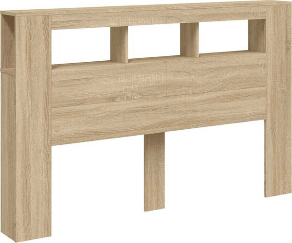 VidaXL Čelo postele s LED 160x18,5x103,5 cm kompozitní dřevo [837352] Barva: dub artisan
