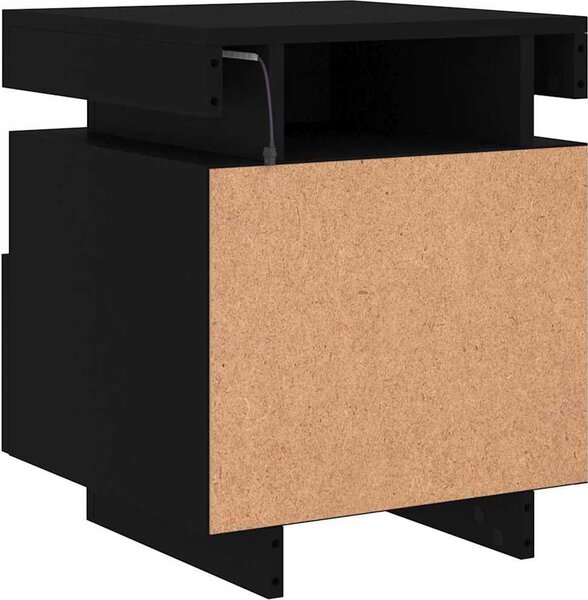 VidaXL Noční stolky s LED osvětlením 2 ks 40x39x48,5 cm [836785] Barva: Černá