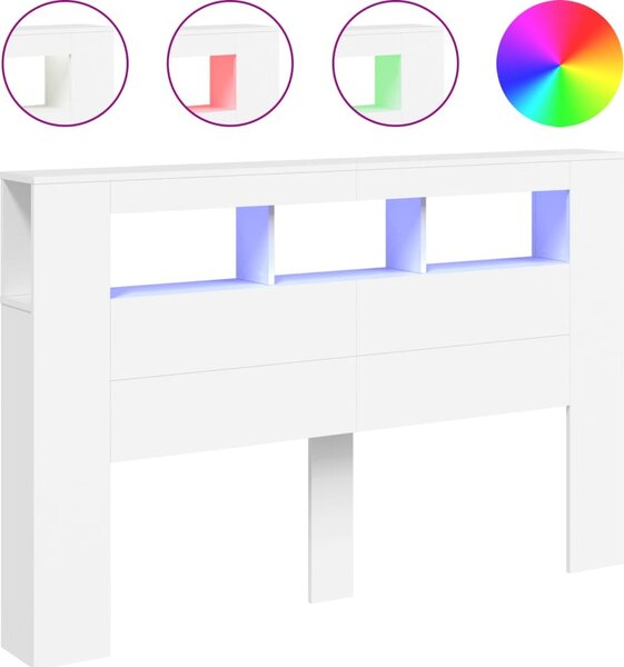 VidaXL Čelo postele s LED 160x18,5x103,5 cm kompozitní dřevo [837352] Barva: dub artisan