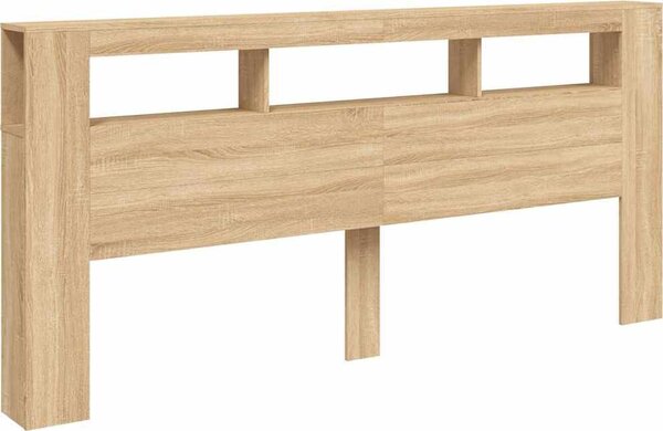 VidaXL Čelo postele s LED 220x18,5x103,5 cm kompozitní dřevo [837374] Barva: dub artisan
