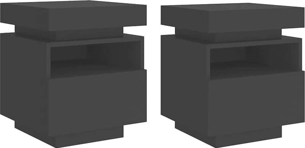 VidaXL Noční stolky s LED osvětlením 2 ks 40x39x48,5 cm [836785] Barva: Černá