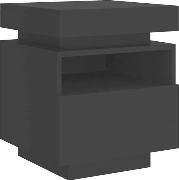 VidaXL Noční stolky s LED osvětlením 2 ks 40x39x48,5 cm [836785] Barva: Černá