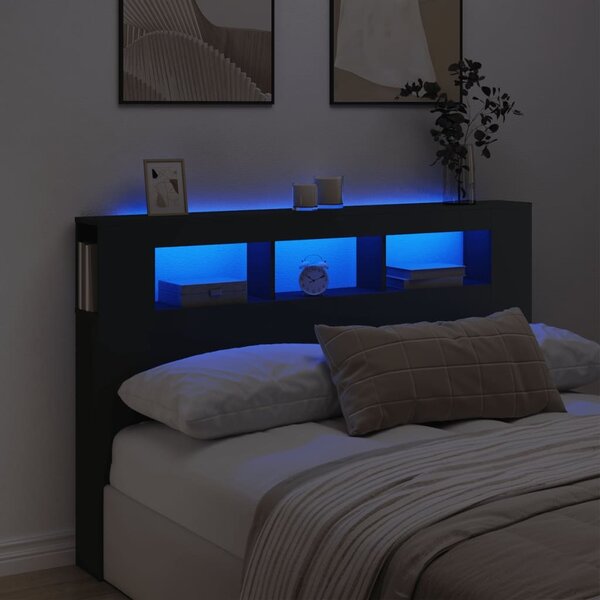 VidaXL Čelo postele s LED 160x18,5x103,5 cm kompozitní dřevo [837352] Barva: dub artisan