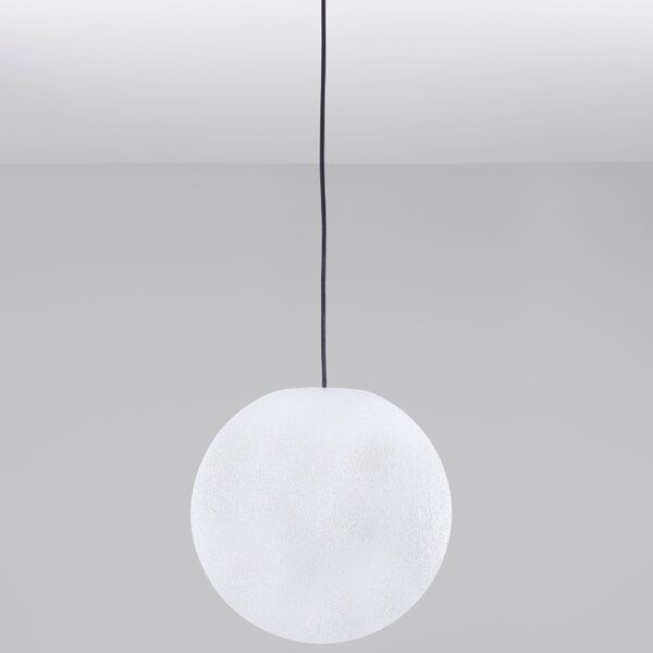 Nova Luce Bílé venkovní závěsné světlo Moon 40 cm