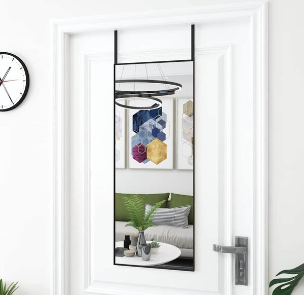 VidaXL Zrcadlo na dveře 40 x 100 cm sklo a hliník [327408] Barva: Černá