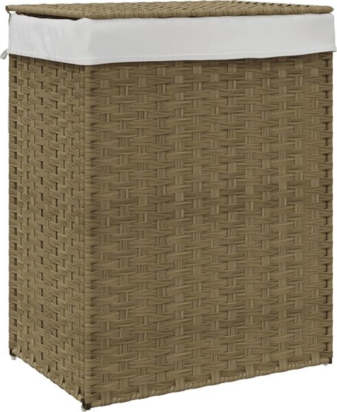 VidaXL Koš na prádlo s víkem 46 x 33 x 60 cm polyratan [372032] Barva: Černá