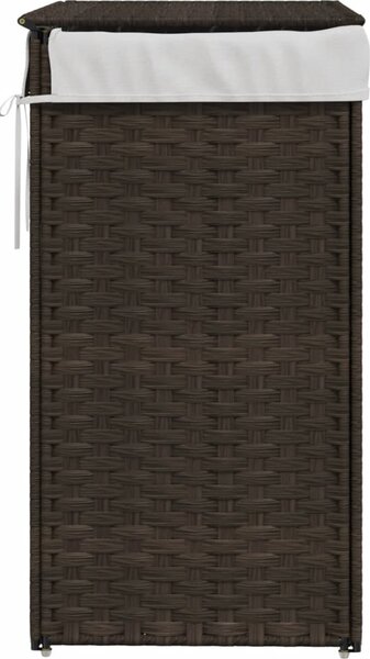 VidaXL Koš na prádlo s víkem 46 x 33 x 60 cm polyratan [372032] Barva: Černá
