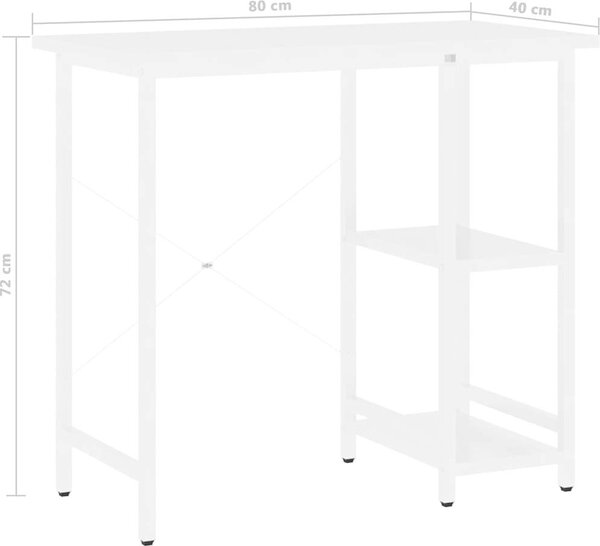 VidaXL PC stůl 80 x 40 x 72 cm MDF a kov [20555] Barva: Bílá