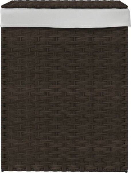 VidaXL Koš na prádlo s víkem 46 x 33 x 60 cm polyratan [372032] Barva: Černá