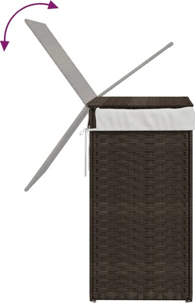 VidaXL Koš na prádlo s víkem 46 x 33 x 60 cm polyratan [372032] Barva: Černá