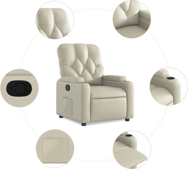 VidaXL Polohovací křeslo umělá kůže [372506] Barva: Černá