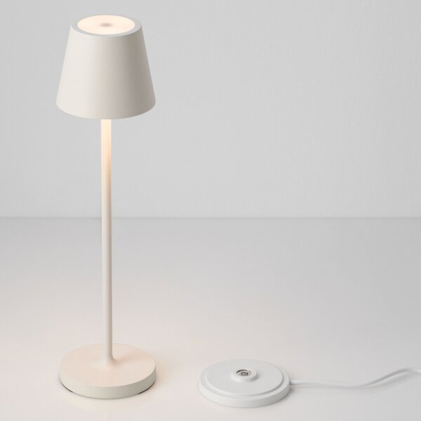 Krémově bílá kovová nabíjecí stolní LED lampa Nova Luce Petit